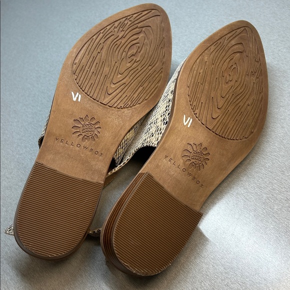 Yellow Box Freedah Mule Leather Snakeskin Look Flat  Shoes Women’s 8 NWOT - Picture 12 of 12